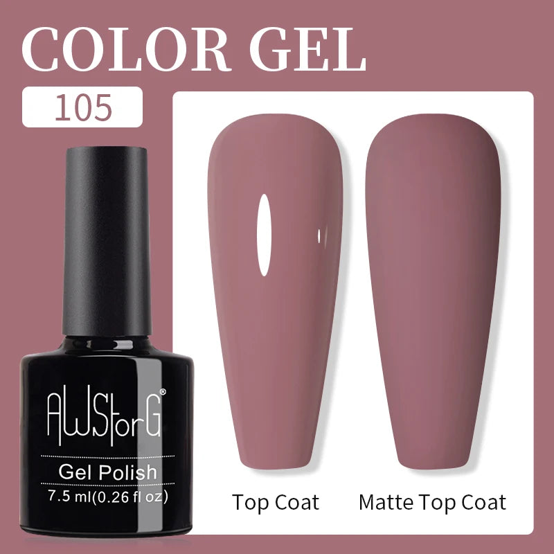 AWStorG 15ML Pink Color Gel Nail Polish Fantastic Adhesion Consistency Ultra Gorgeous Color Soak Off UV LED Semi Permanent Gel