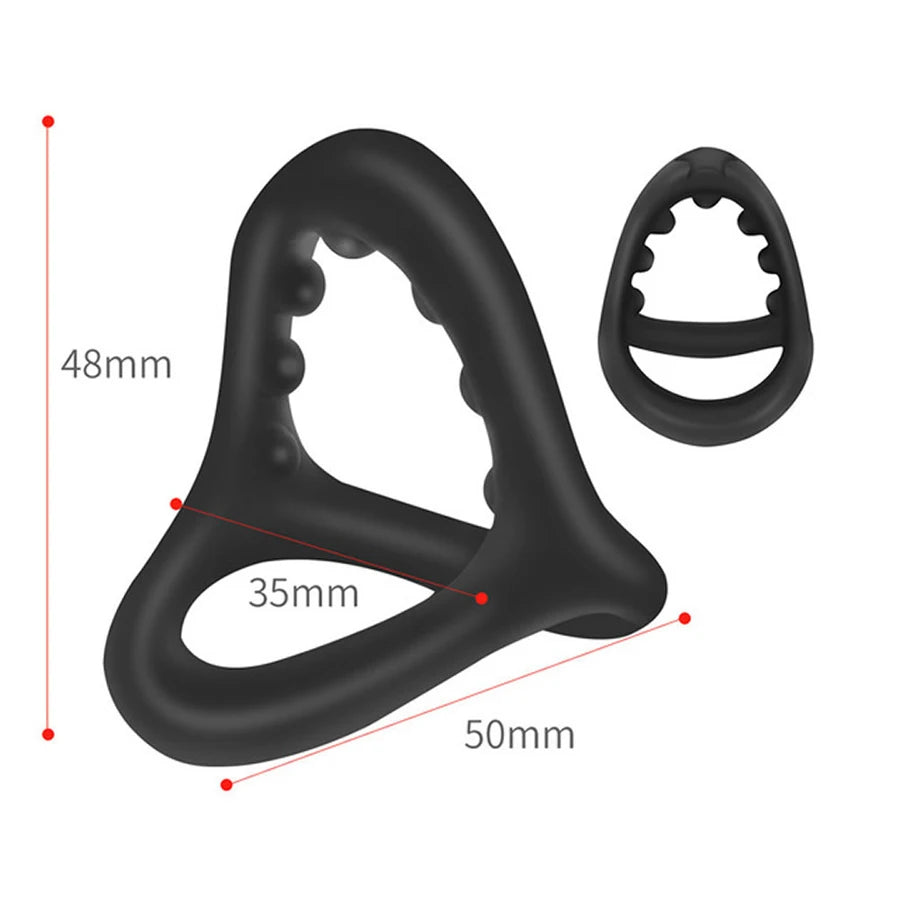 PulseX Silicone Penis Rings Cock Ring Erection Enhancing Triangular Penis Ring With Massage Beads Delayed Ejaculation Sex Toys For Men