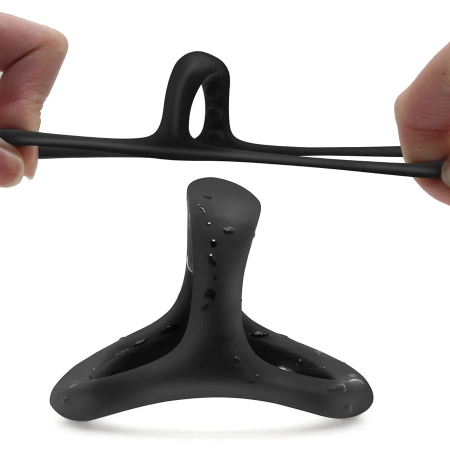 PulseX Silicone Penis Rings Cock Ring Erection Enhancing Triangular Penis Ring With Massage Beads Delayed Ejaculation Sex Toys For Men