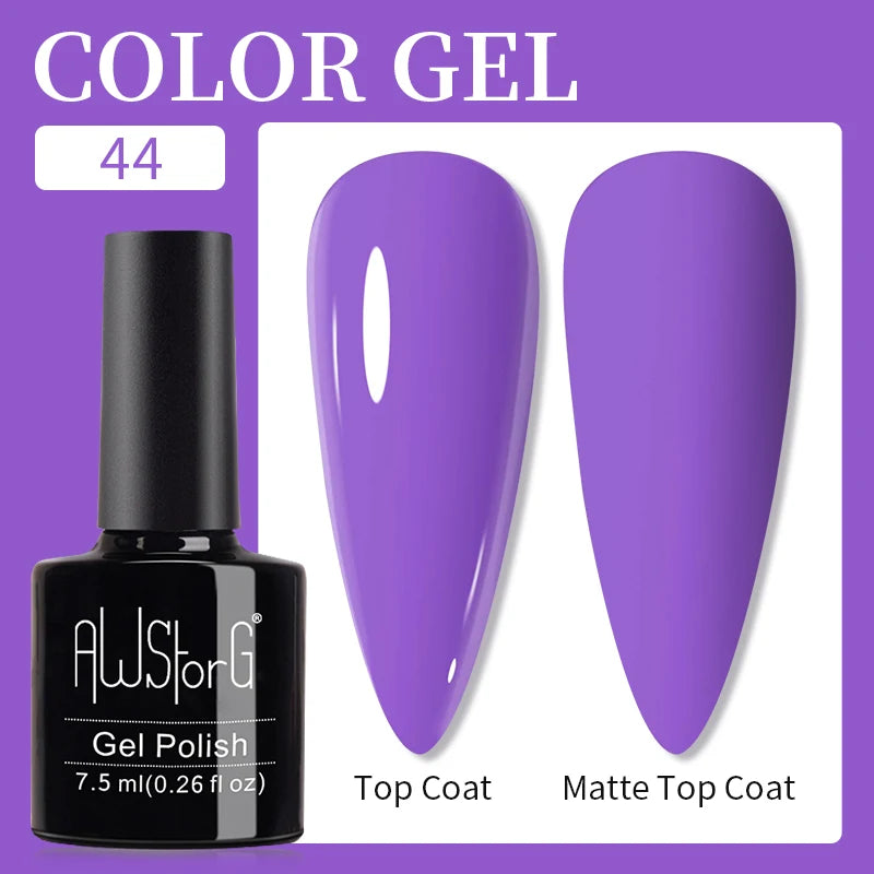 AWStorG 15ML Pink Color Gel Nail Polish Fantastic Adhesion Consistency Ultra Gorgeous Color Soak Off UV LED Semi Permanent Gel